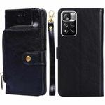 For Xiaomi Redmi Note 11 Pro Zipper Bag Horizontal Flip Leather Phone Case with Holder & Card Slots & Lanyard(Black)