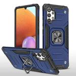 For Samsung Galaxy A32 4G Magnetic Armor Shockproof TPU + PC Phone Case with Metal Ring Holder(Blue)