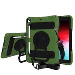 Silicone + PC Tablet Case with Lanyard & Pen slot & Holder For iPad 10.2 2021 / 2020 / 2019 & Air 3 / iPad Pro 10.5(Green)