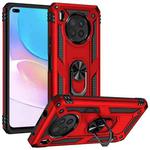 For Huawei nova 8i Shockproof TPU + PC Phone Case with 360 Degree Rotating Holder(Red)