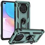 For Huawei nova 8i Shockproof TPU + PC Phone Case with 360 Degree Rotating Holder(Dark Green)