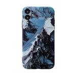 For iPhone 13 Pro Max Colored Drawing Pattern Fine Hole IMD Shockproof TPU Phone Case (Snow Mountain)