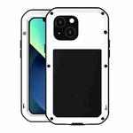 For iPhone 13 mini LOVE MEI Metal Shockproof Life Waterproof Dustproof Protective Phone Case (White)