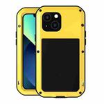For iPhone 13 mini LOVE MEI Metal Shockproof Life Waterproof Dustproof Protective Phone Case (Yellow)