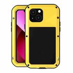 For iPhone 13 LOVE MEI Metal Shockproof Life Waterproof Dustproof Protective Phone Case(Yellow)