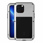 For iPhone 13 Pro Max LOVE MEI Metal Shockproof Life Waterproof Dustproof Protective Phone Case (Silver)
