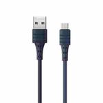 REMAX RC-179m  2.4A Micro USB High Elastic TPE Fast Charging Data Cable, Length: 1m(Blue)