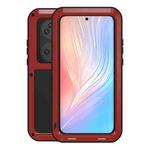 For Huawei P50 Pro LOVE MEI Metal Shockproof Waterproof Dustproof Protective Phone Case without Glass(Red)