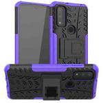 For Motorola Moto G Pure Tire Texture Shockproof TPU+PC Phone Case with Holder(Purple)