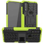 For Motorola Moto G Pure Tire Texture Shockproof TPU+PC Phone Case with Holder(Green)