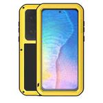 For Huawei P50 LOVE MEI Metal Shockproof Waterproof Dustproof Protective Phone Case with Glass(Yellow)