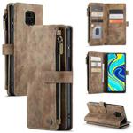 For Xiaomi Redmi Note 9 Pro Max / Redmi Note 9 Pro / Redmi Note 9s CaseMe-C30 Multifunctional Horizontal Flip PU + TPU Phone Case(Brown)