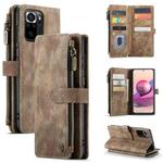 For Xiaomi Redmi Note 10 4G / Redmi Note 10S CaseMe-C30 Multifunctional Horizontal Flip PU + TPU Phone Case(Brown)