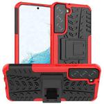 For Samsung Galaxy S22+ 5G Tire Texture Shockproof TPU+PC Phone Case with Holder(Red)