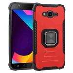 For Samsung Galaxy J7/J7 Nxt Fine Hole Version Fierce Warrior Series Armor All-inclusive Shockproof Aluminum Alloy + TPU Phone Case with Ring Holder(Red)