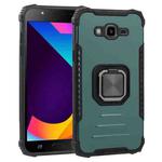 For Samsung Galaxy J7/J7 Nxt Fine Hole Version Fierce Warrior Series Armor All-inclusive Shockproof Aluminum Alloy + TPU Phone Case with Ring Holder(Green)