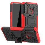 For OPPO Realme 5 Pro Tire Texture Shockproof TPU+PC Protective Case with Holder(Red)
