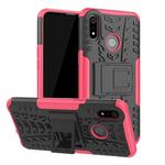 For OPPO Realme 3 Tire Texture Shockproof TPU+PC Protective Case with Holder(Pink)