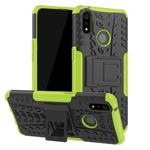 For OPPO Realme 3 Pro Tire Texture Shockproof TPU+PC Protective Case with Holder(Green)
