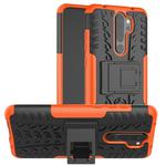 For Xiaomi Redmi Note 8 Pro Tire Texture Shockproof TPU+PC Protective Case with Holder(Orange)