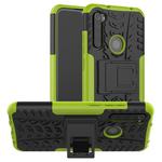For Xiaomi Redmi Note 8 Tire Texture Shockproof TPU+PC Protective Case with Holder(Green)