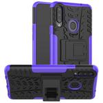 For Galaxy A20s Tire Texture Shockproof TPU+PC Protective Case with Holder(Purple)