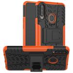 For Galaxy A20s Tire Texture Shockproof TPU+PC Protective Case with Holder(Orange)