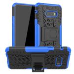 For LG V50S ThinQ 5G / G8X ThinQ Tire Texture Shockproof TPU+PC Protective Case with Holder(Blue)