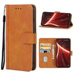 Leather Phone Case For TCL 10 5G UW(Brown)