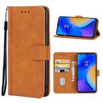 Leather Phone Case For TCL 20 SE(Brown)