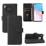 For Huawei nova 8i / Honor 50 Lite Skin Feel Magnetic Buckle Calf Texture PU Phone Case(Black)