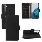 For Samsung Galaxy S22 5G Skin Feel Magnetic Buckle Calf Texture PU Phone Case(Black)