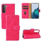 For Samsung Galaxy S22 5G Skin Feel Magnetic Buckle Calf Texture PU Phone Case(Rose Red)
