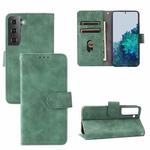 For Samsung Galaxy S22 5G Skin Feel Magnetic Buckle Calf Texture PU Phone Case(Green)