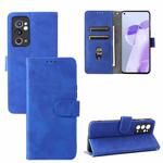 For OnePlus 9RT 5G Skin Feel Magnetic Buckle Calf Texture PU Phone Case(Blue)