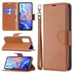 For Xiaomi Redmi Note 11 5G/Note 11T 5G/Poco M4 Pro 5G Litchi Texture Pure Color Horizontal Flip Leather Phone Case with Holder & Card Slots & Wallet & Lanyard(Brown)