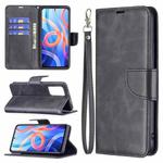 For Xiaomi Redmi Note 11 5G/Note 11T 5G/Poco M4 Pro 5G Retro Lambskin Texture Pure Color Horizontal Flip Leather Phone Case with Holder & Card Slots & Wallet & Lanyard(Black)