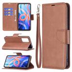 For Xiaomi Redmi Note 11 5G/Note 11T 5G/Poco M4 Pro 5G Retro Lambskin Texture Pure Color Horizontal Flip Leather Phone Case with Holder & Card Slots & Wallet & Lanyard(Brown)