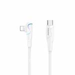 REMAX RC-192i Carrie Series PD 20W USB-C / Type-C to 8 Pin 90 Degree Elbow Fast Charging Gaming Data Cable, Cable Length: 1m(White)