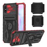 For Xiaomi Redmi 9A Armor Wristband Phone Case(Red)