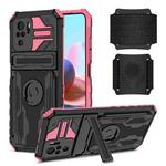 For Xiaomi Redmi Note 10 4G Armor Wristband Phone Case(Pink)