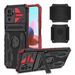 For Xiaomi Redmi Note 10 4G Armor Wristband Phone Case(Red)