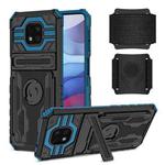 For Motorola Moto G Power 2021 Armor Wristband Phone Case(Blue)