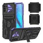 For Motorola Moto G Stylus 2021 Armor Wristband Phone Case(Purple)
