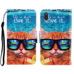 For Samsung Galaxy A02 3D Colored Drawing Horizontal Flip Leather Phone Case with Holder & Card Slots & Wallet(Underwater Cat)
