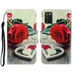 For Samsung Galaxy A02s 166mm Version 3D Colored Drawing Horizontal Flip Leather Phone Case with Holder & Card Slots & Wallet(Red Rose)