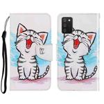 For Samsung Galaxy A03s 164mm Version 3D Colored Drawing Horizontal Flip Leather Phone Case with Holder & Card Slots & Wallet(Red Mouth Cat)