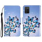 For Samsung Galaxy A03s 166mm Version 3D Colored Drawing Horizontal Flip Leather Phone Case with Holder & Card Slots & Wallet(Multiple Butterflies)