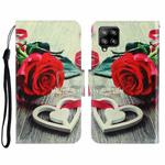 For Samsung Galaxy A12 3D Colored Drawing Horizontal Flip Leather Phone Case with Holder & Card Slots & Wallet(Red Rose)
