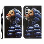 For Samsung Galaxy A13 5G 3D Colored Drawing Horizontal Flip Leather Phone Case with Holder & Card Slots & Wallet(Down Jacket Cat)
